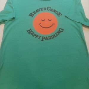 Roots Green T-Shirt with Orange Smiley